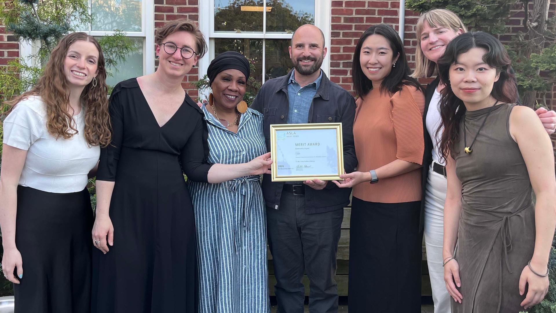 Project team with award