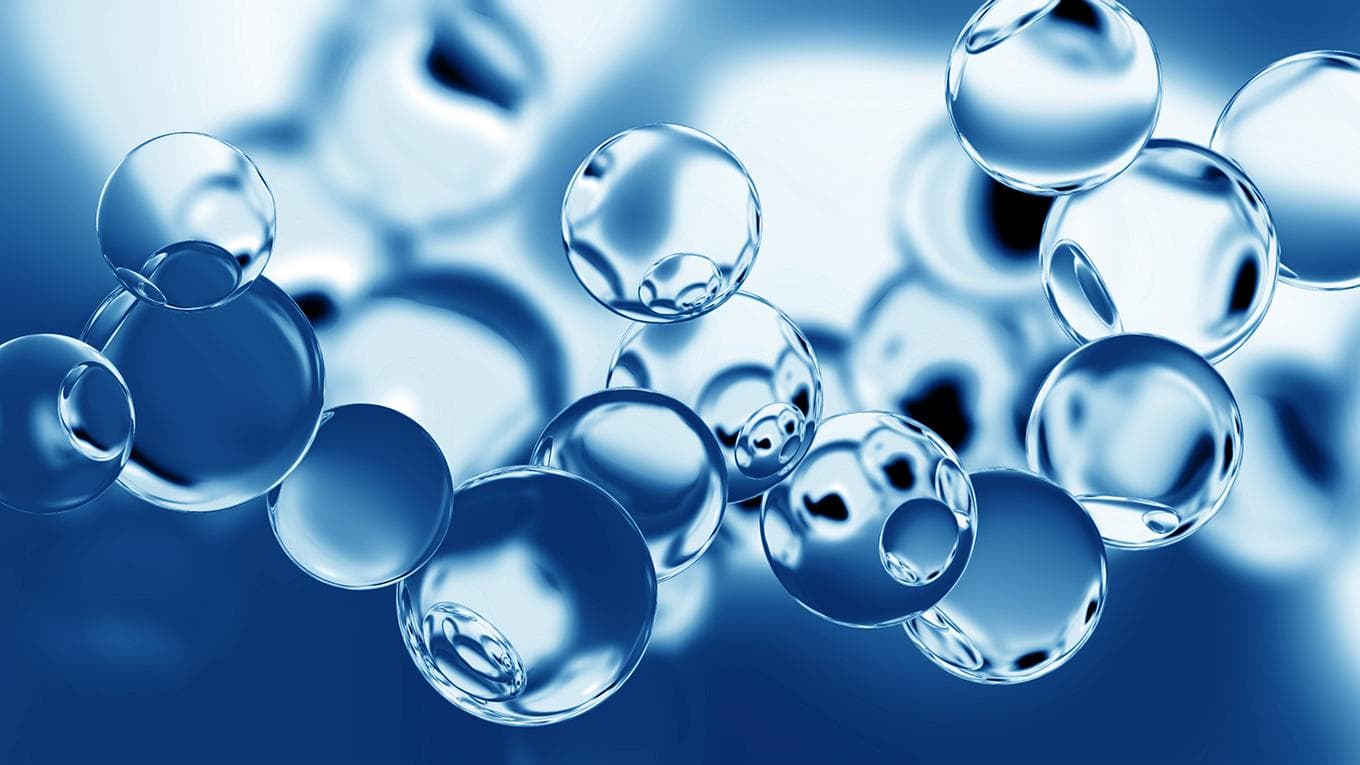 Transparent model of the molecule on a blue background. Abstract 3d illustration. Image relevant to scientific, chemical, and physical subjects.