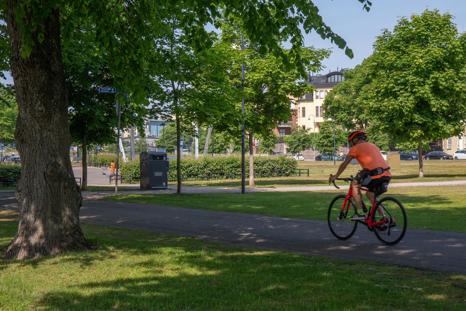 Cyclist in Kaivopuisto, Helsinki