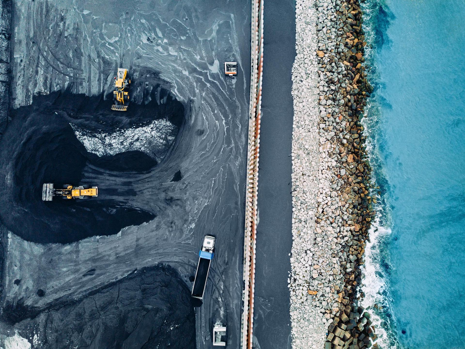 Aerial view of a coal mine