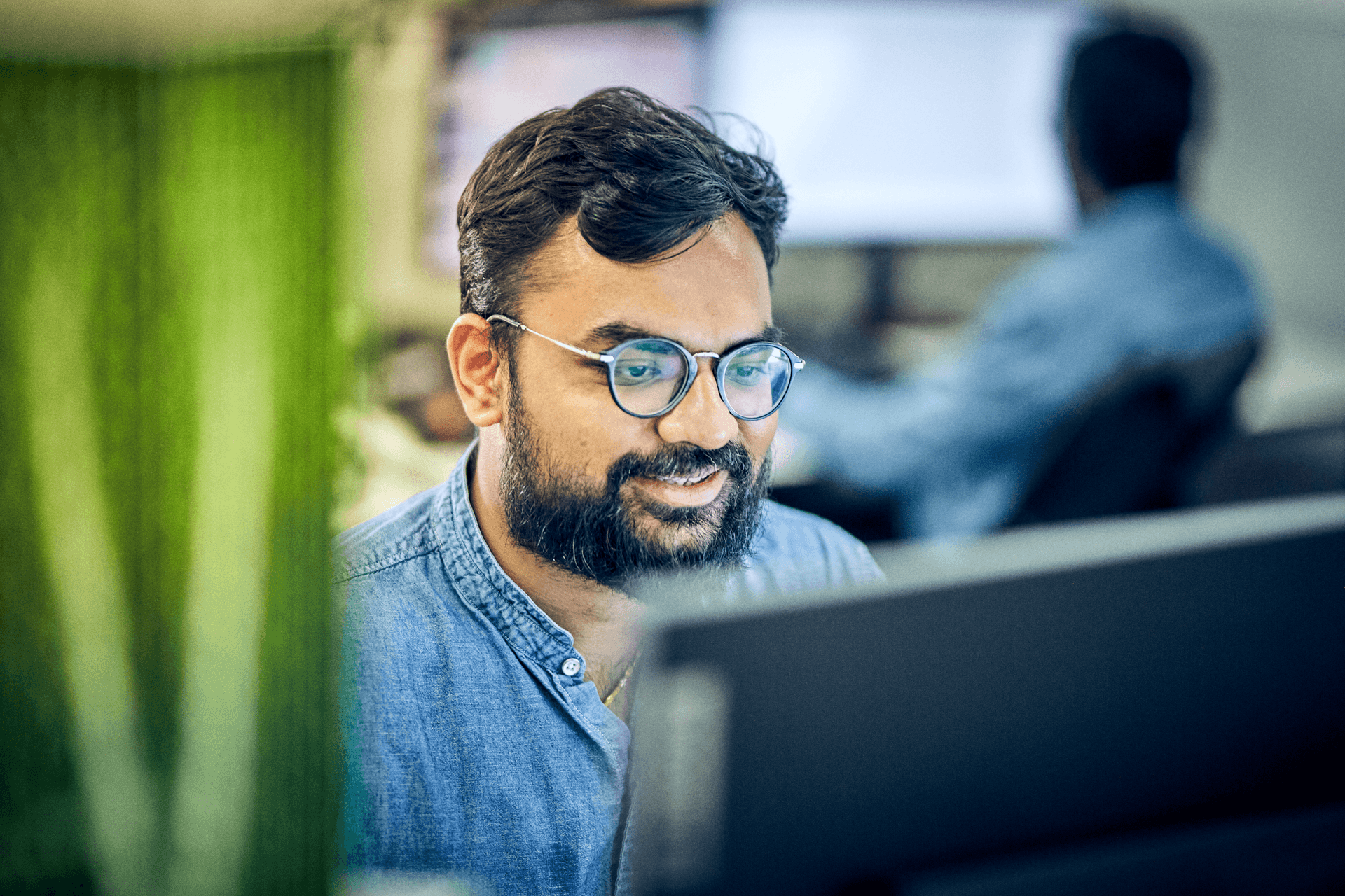 employee working at computer