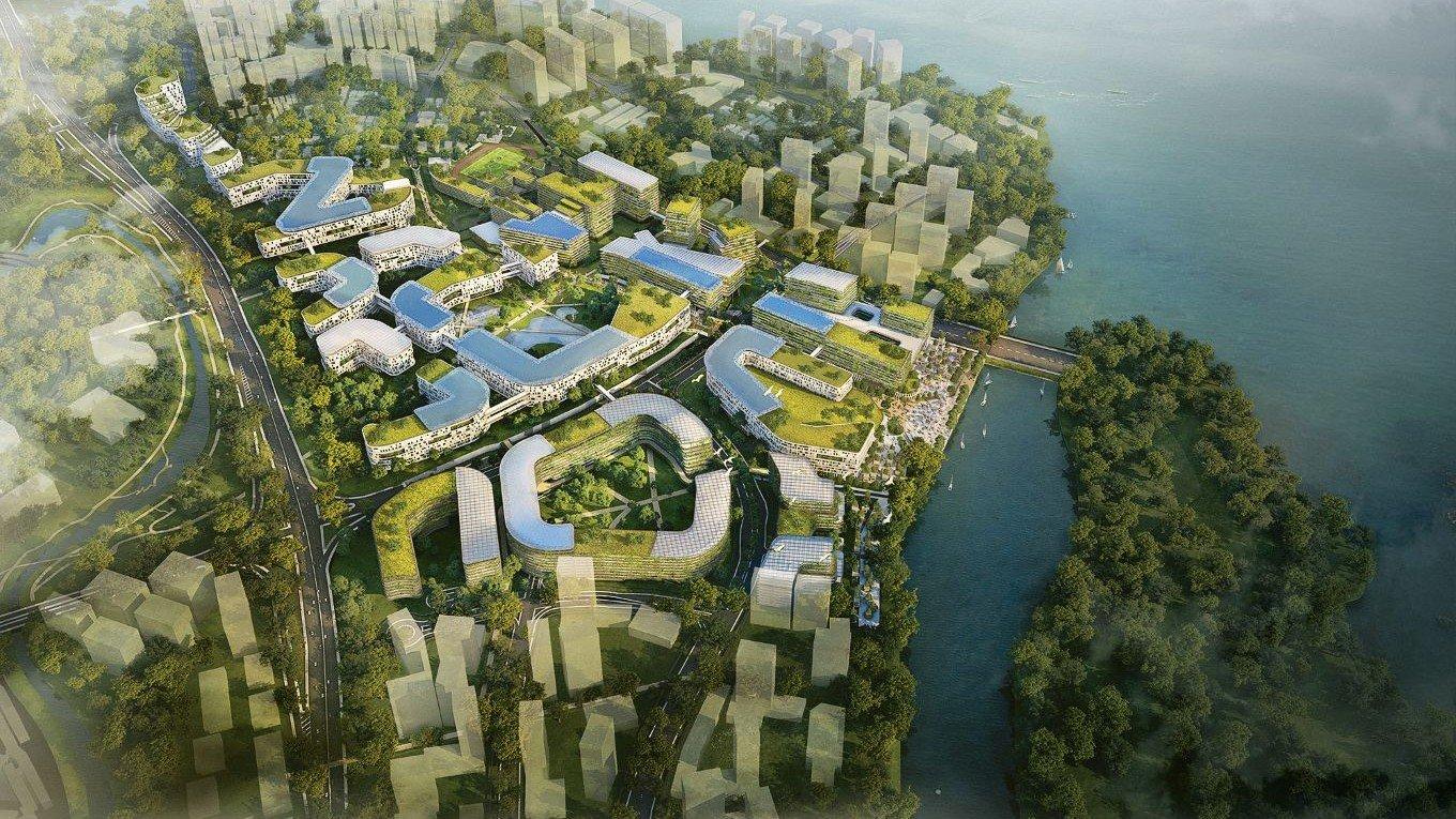 Näkymä Punggolin digitaalisesta alueesta Singaporessa.